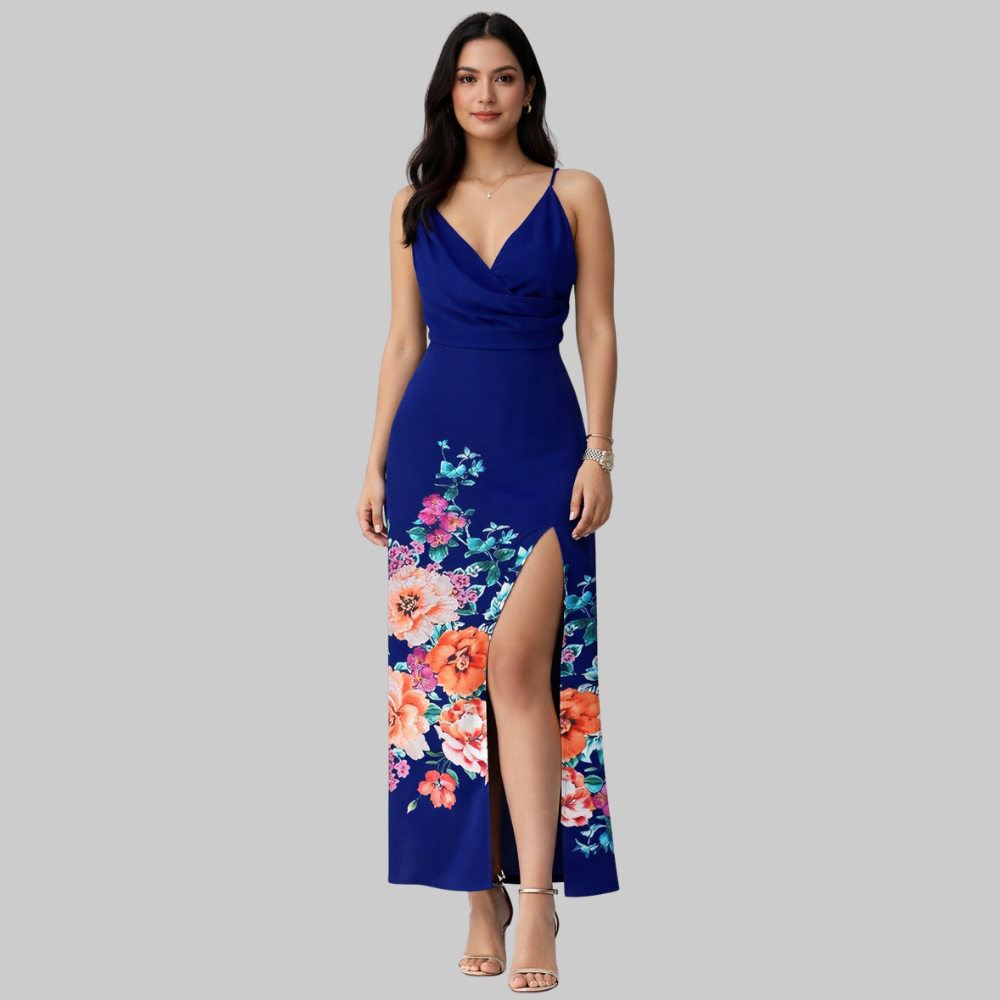 Lanie Vestido Mujer Slip Dress Elegante – Vestido con escote profundo y abertura