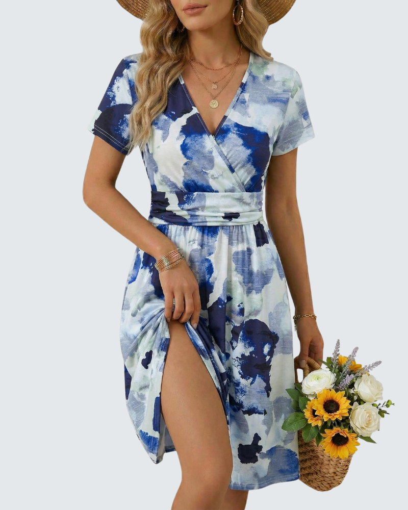Lily Abito Estivo Donna – Vestito Midi Floreale con Scollo a V e Tasche