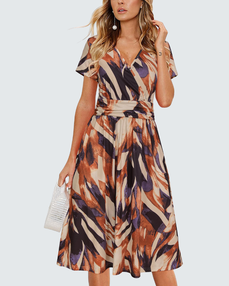 Lily Abito Estivo Donna – Vestito Midi Floreale con Scollo a V e Tasche
