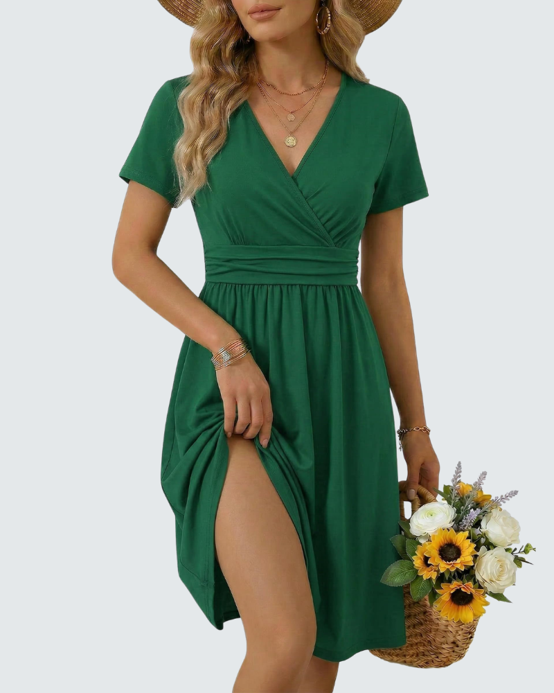 Lily Abito Estivo Donna – Vestito Midi Floreale con Scollo a V e Tasche