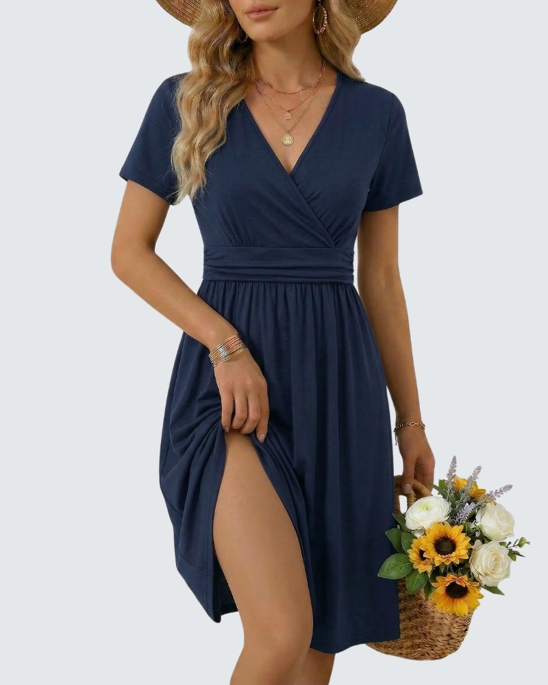 Lily Abito Estivo Donna – Vestito Midi Floreale con Scollo a V e Tasche