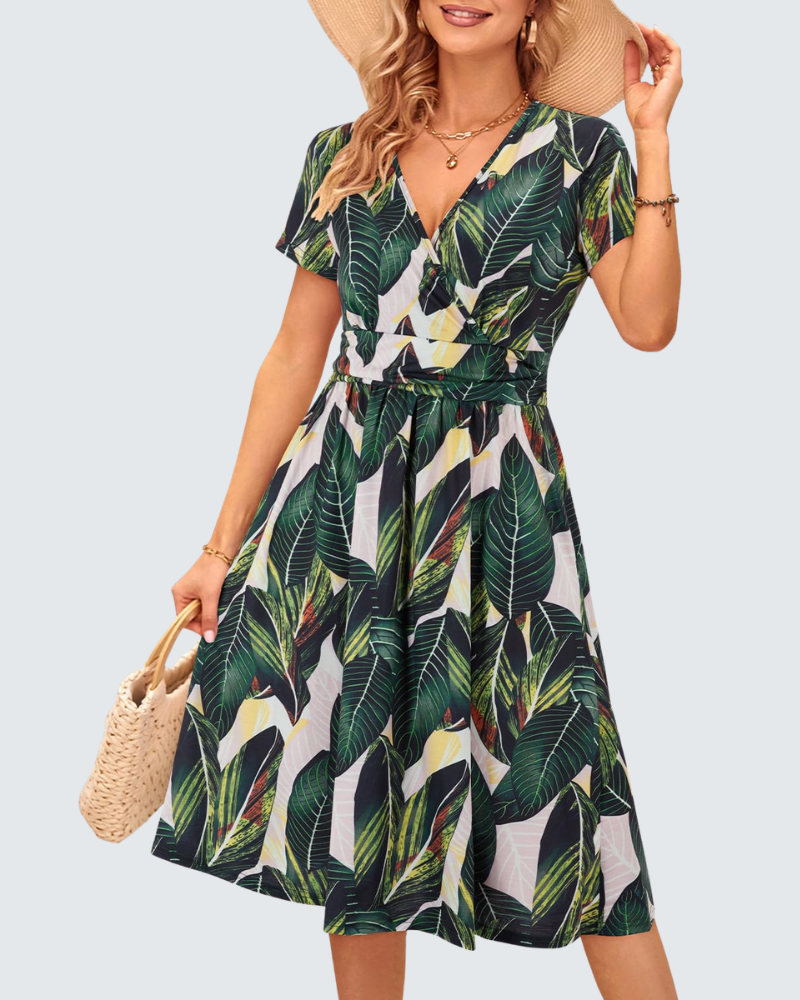 Lily Abito Estivo Donna – Vestito Midi Floreale con Scollo a V e Tasche