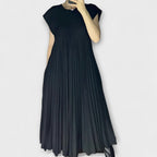 Lucresia Robe Femme Midi Plissée – Robe A-Line, Manches Volant Élégante Décontractée