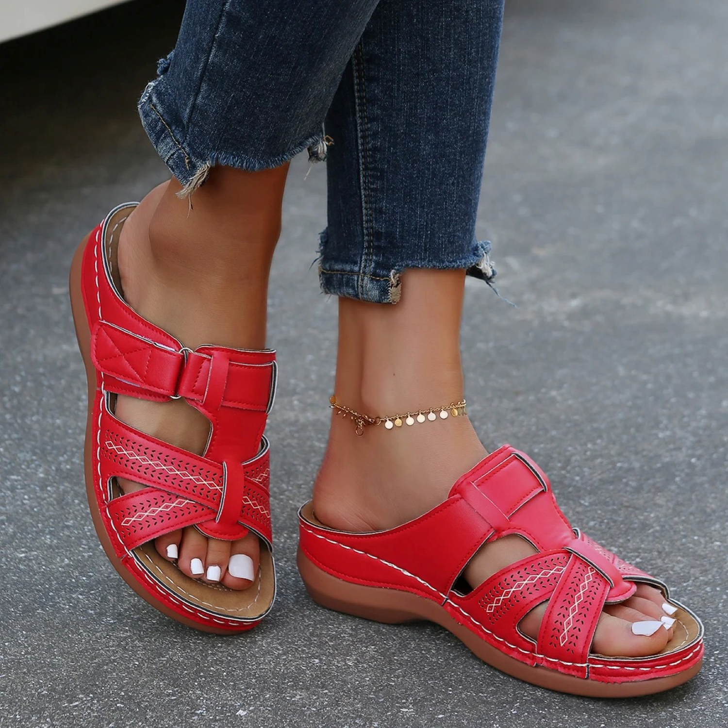 Wessa Sandali Donna Mule – Tirantes Cruzados, Suela Alta Confort Verano