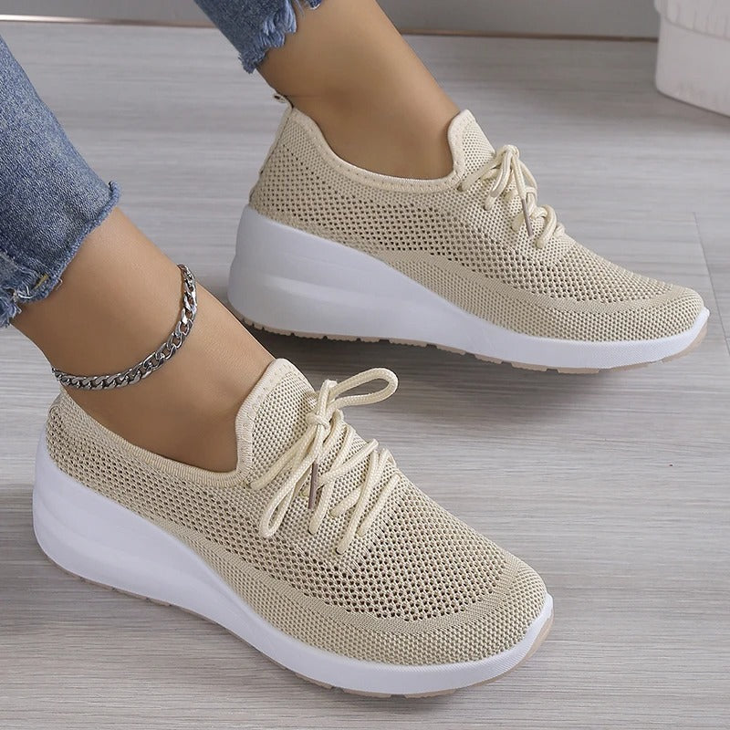 Baskets Gina pour femme respirantes – légères avec lacets, confort décontracté chic