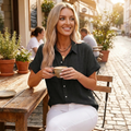 Chemise d'été pour femme Donita – Manches courtes retroussées, coupe décontractée et chic