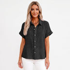 Chemise d'été pour femme Donita – Manches courtes retroussées, coupe décontractée et chic