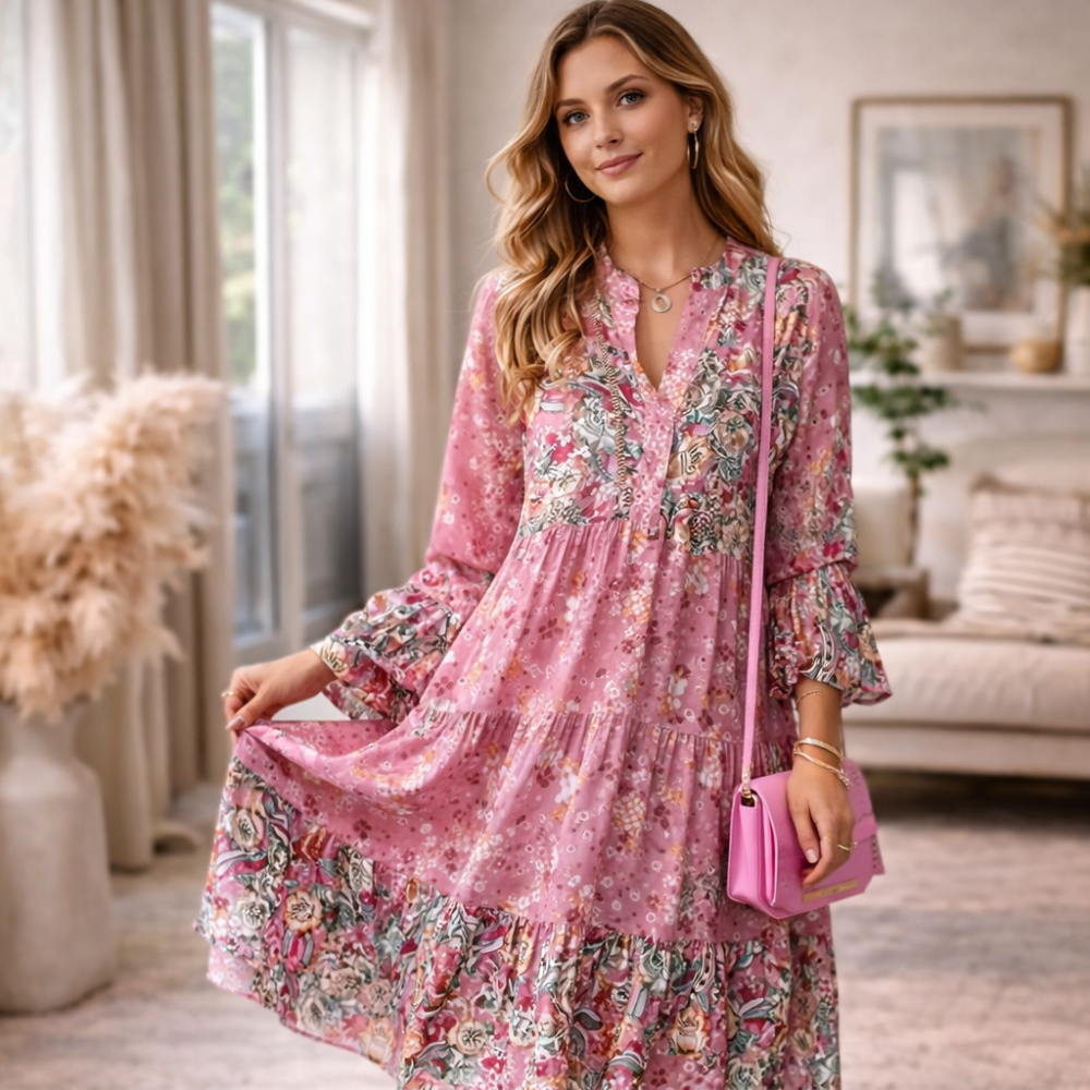 Pascale Robe Maxi Femme – Bohème Florale, Coupe Fluide & Style Estival Élégant
