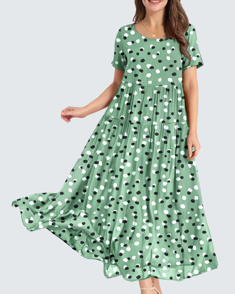 Madison Abito Maxi Donna – Vestito Boho in Cotone con Stampa Floreale e Tasche