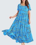 Madison Abito Maxi Donna – Vestito Boho in Cotone con Stampa Floreale e Tasche