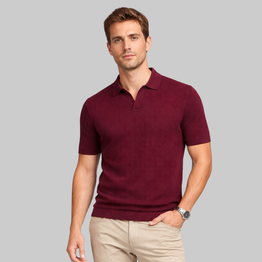 Marco Polo Hombre Estructurada – Camisa Elegante con Cuello Abierto y Ajuste Moderno