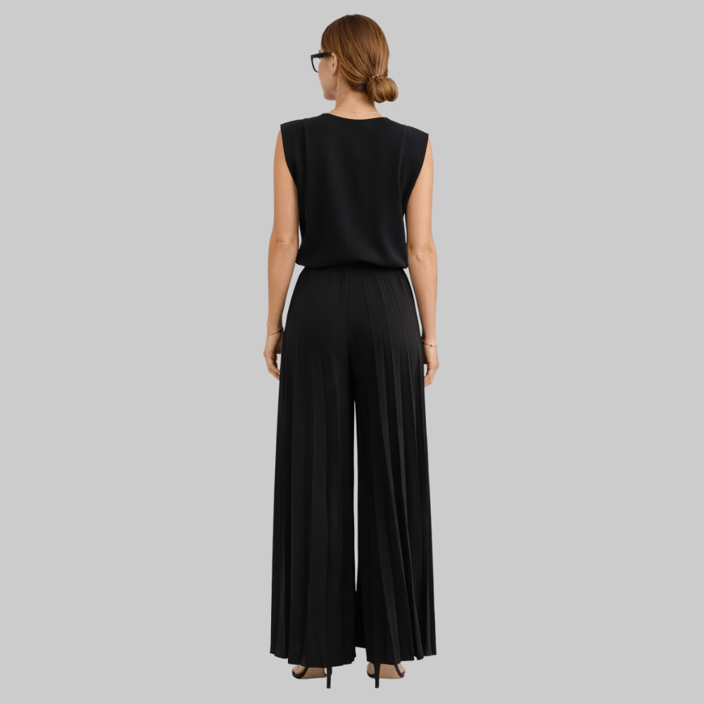 Maruja Ensemble Femme Élégant Deux Pièces – Ensemble Top Col V et Pantalon Large