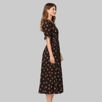 Melodie Vestido Mujer Midi de Lunares – Vestido de verano elegante con escote en V y corte en A
