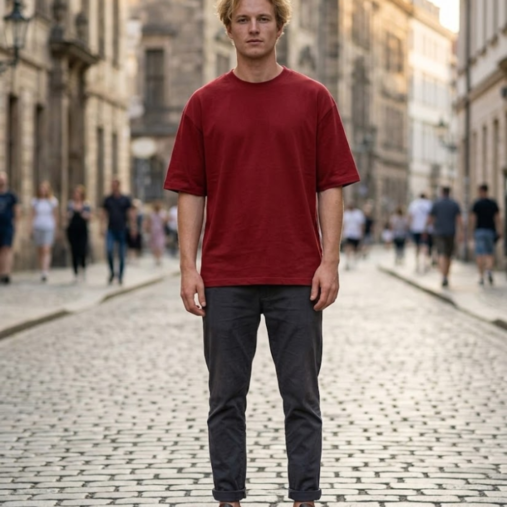 Camiseta oversize Luca para hombre en algodón – camiseta casual de cuello redondo estilo urbano