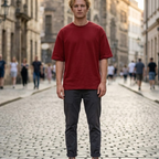 Camiseta oversize Luca para hombre en algodón – camiseta casual de cuello redondo estilo urbano