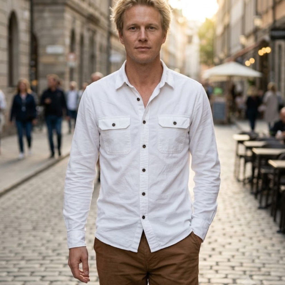 Daniel Men's Long Sleeve Shirt – Classic Casual Shirt in Soft Cotton