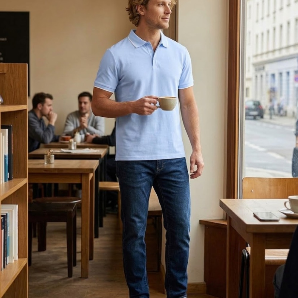 Leonardo Polo Uomo in Cotone Piqué – Polo Casual Elegante a Maniche Corte