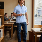 Leonardo Polo Uomo in Cotone Piqué – Polo Casual Elegante a Maniche Corte