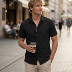 Camisa elástica de hombre Joseph – Camisa de verano de manga corta con bolsillo