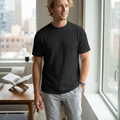 T-shirt Matteo pour homme en maille jacquard – T-shirt décontracté élégant à col rond