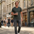 Matteo Men's V-Neck T-Shirt – Casual Stretch Cotton Shirt