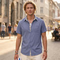 Marco Men's Checkered Shirt – Summer Short Sleeve Shirt with Pocket