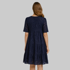 Merly Robe Femme Estivale Élégante – Robe Bardot avec Dentelle et Volants