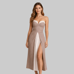 Mia Vestido Mujer Plisado – Vestido largo sin mangas color block elegante de verano