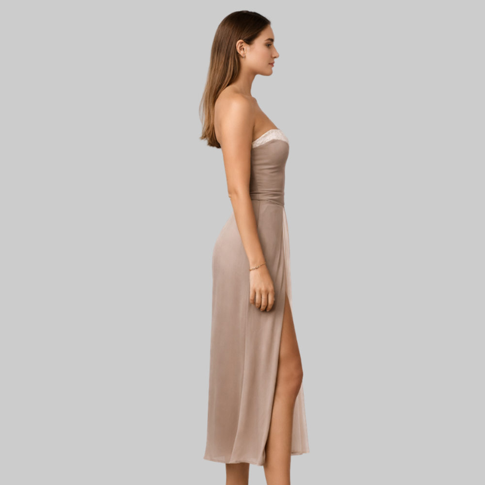 Mia Vestido Mujer Plisado – Vestido largo sin mangas color block elegante de verano