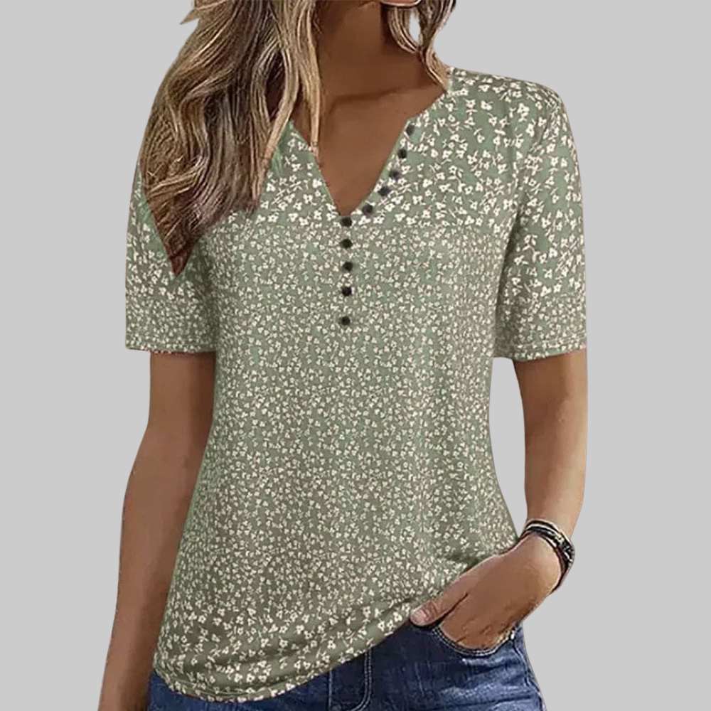 Naomi Top Femme – T-Shirt Floral, Coupe Décontractée & Coton Doux Casual