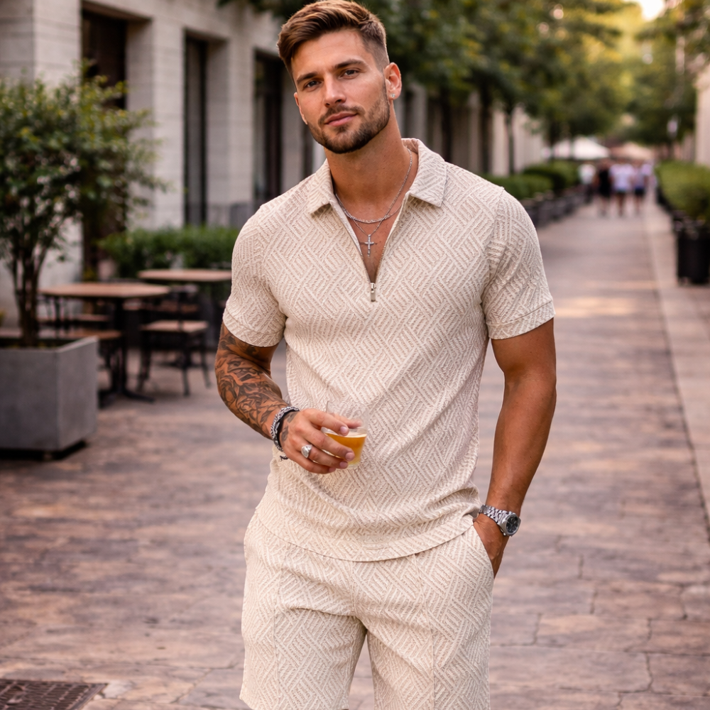 Oliver Conjunto de Verano Hombre – Algodón y Lino, Conjunto Casual Transpirable y Comodidad de Verano