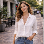 Elianna Blouse Femme – Lin Naturel, Respirant & Design Élégant Casual Chic