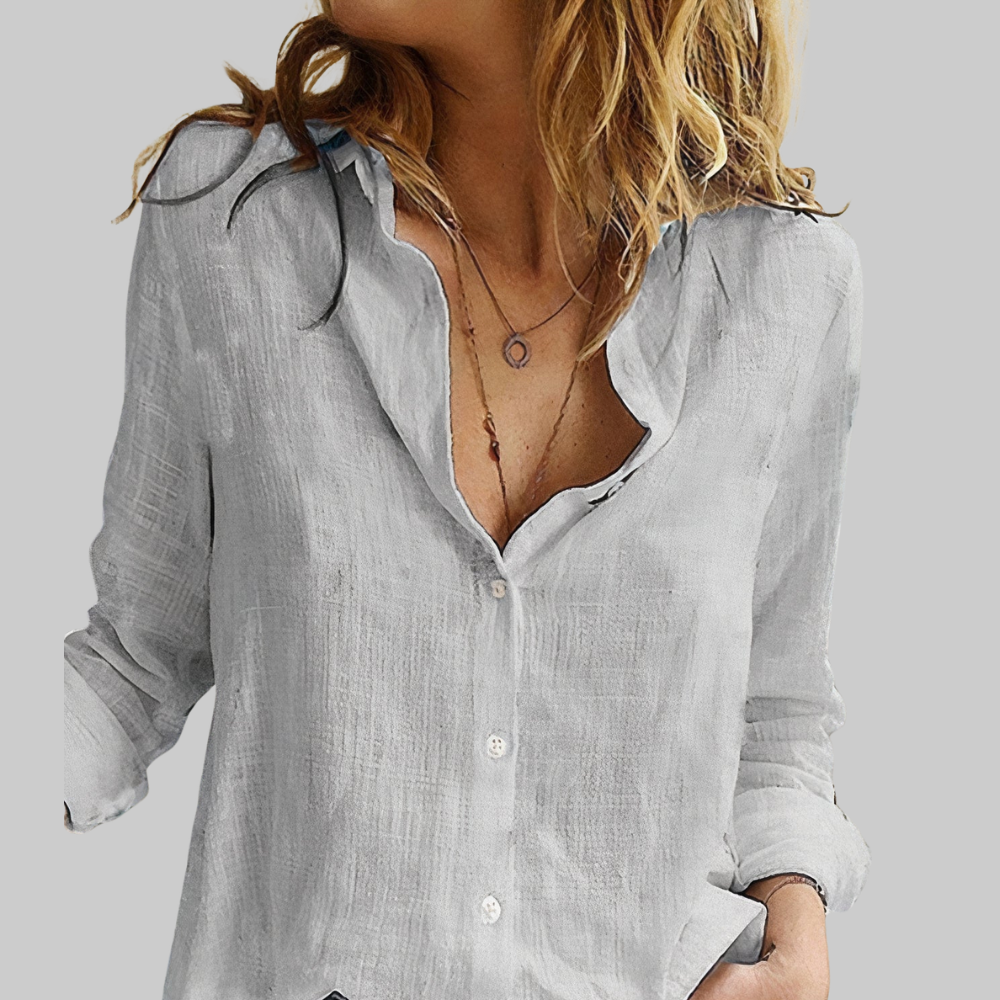 Elianna Blusa Mujer – Lino Natural, Transpirable & Diseño Elegante Casual Chic