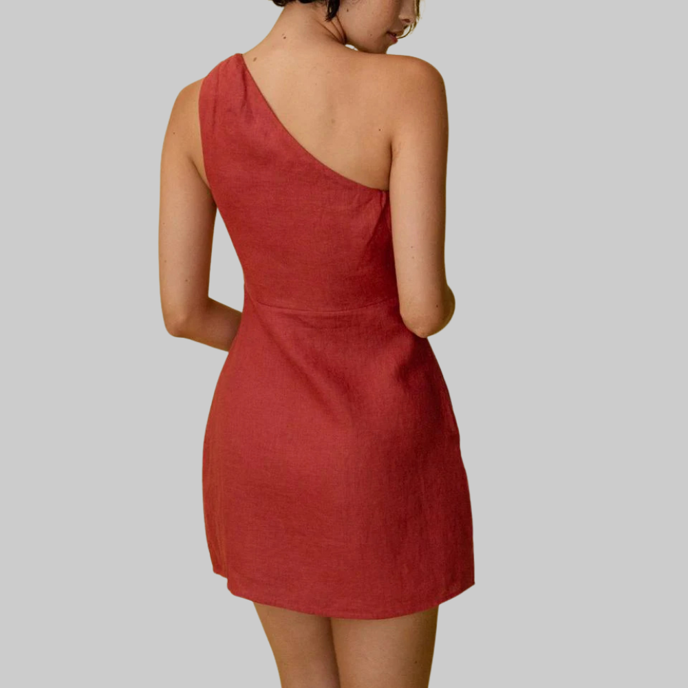 Emelia Robe Cocktail Femme – Coupe Asymétrique, Ligne Ajustée & Élégance Moderne