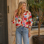 Karina Blouse Femme Florale – Chemisier Léger Respirant, Coupe Confortable Chic