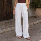 Cellie Pantalon Femme Palazzo – Taille Haute, Jambe Large, Léger Élégant Décontracté