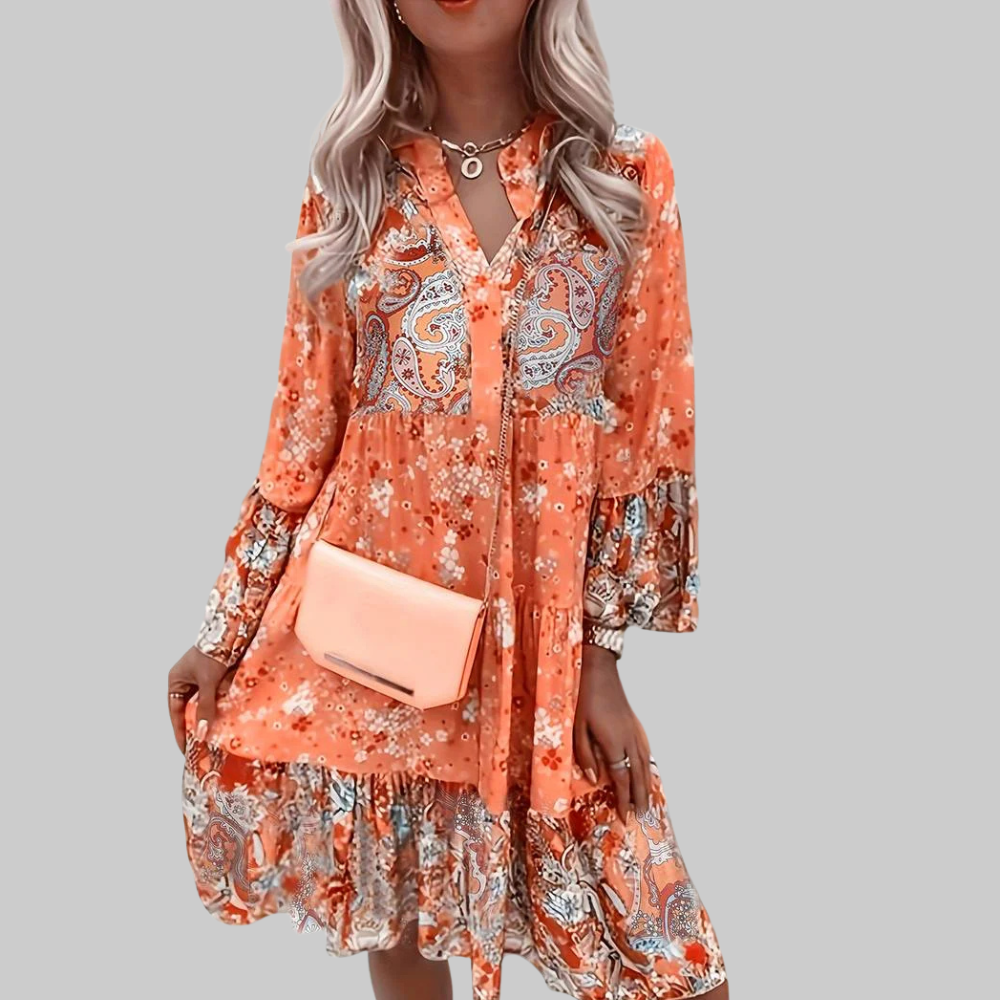 Pascale Vestido Maxi Mujer – Boho Floral, Corte Fluido y Estilo Elegante de Verano