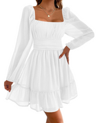 Juliette Abito Mini Donna – Vestito Off Shoulder con Maniche in Mesh & Vita Alta