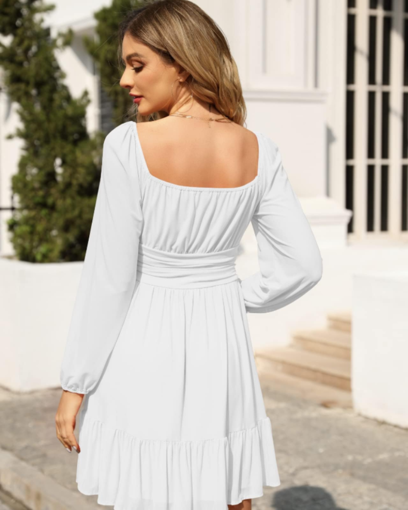 Juliette Abito Mini Donna – Vestito Off Shoulder con Maniche in Mesh & Vita Alta
