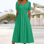Stacy Robe Femme Midi – Robe Élégante Ligne A, Tissu Fluide, Chic Décontracté