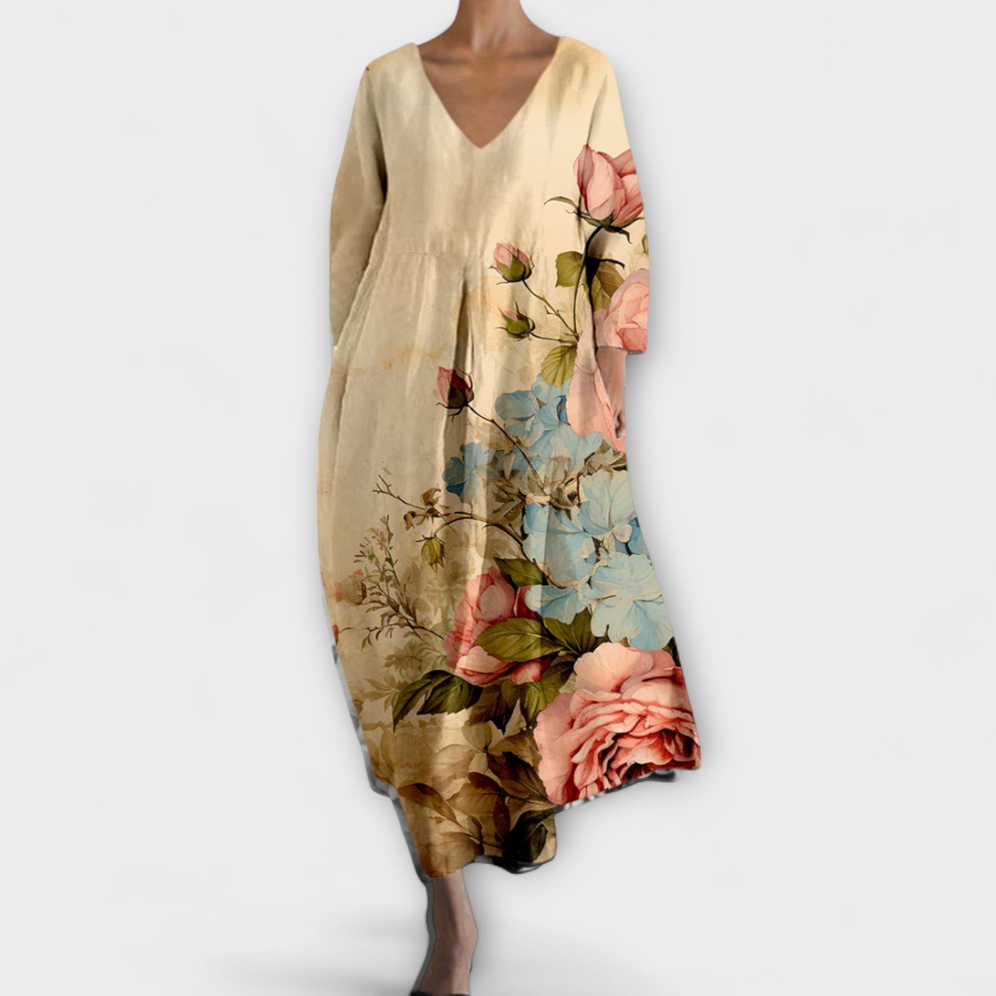Vestido Rory para Mujer con Escote en V – Vestido de Tul Ligero y Fluido, Elegante Casual Chic