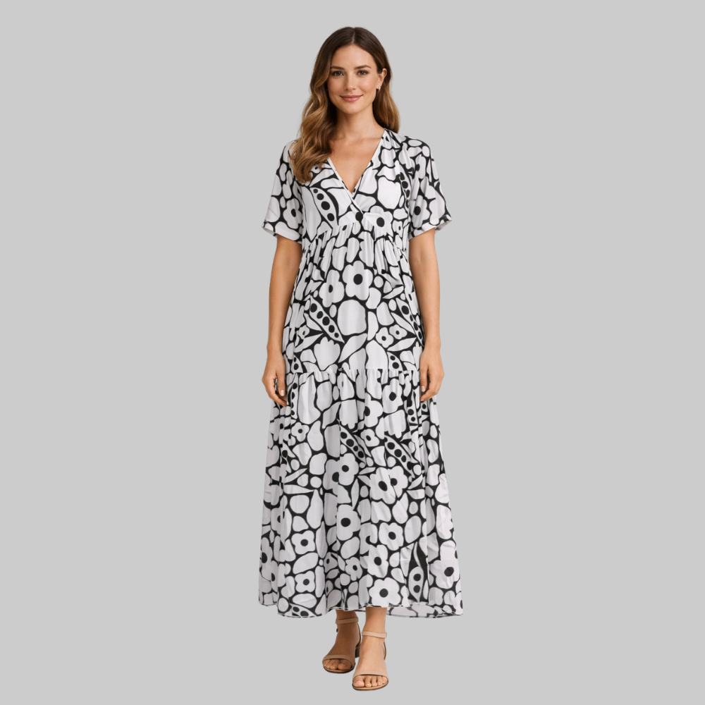 Olivia Vestido Mujer de Verano Ligero – Vestido casual con escote en V fluido