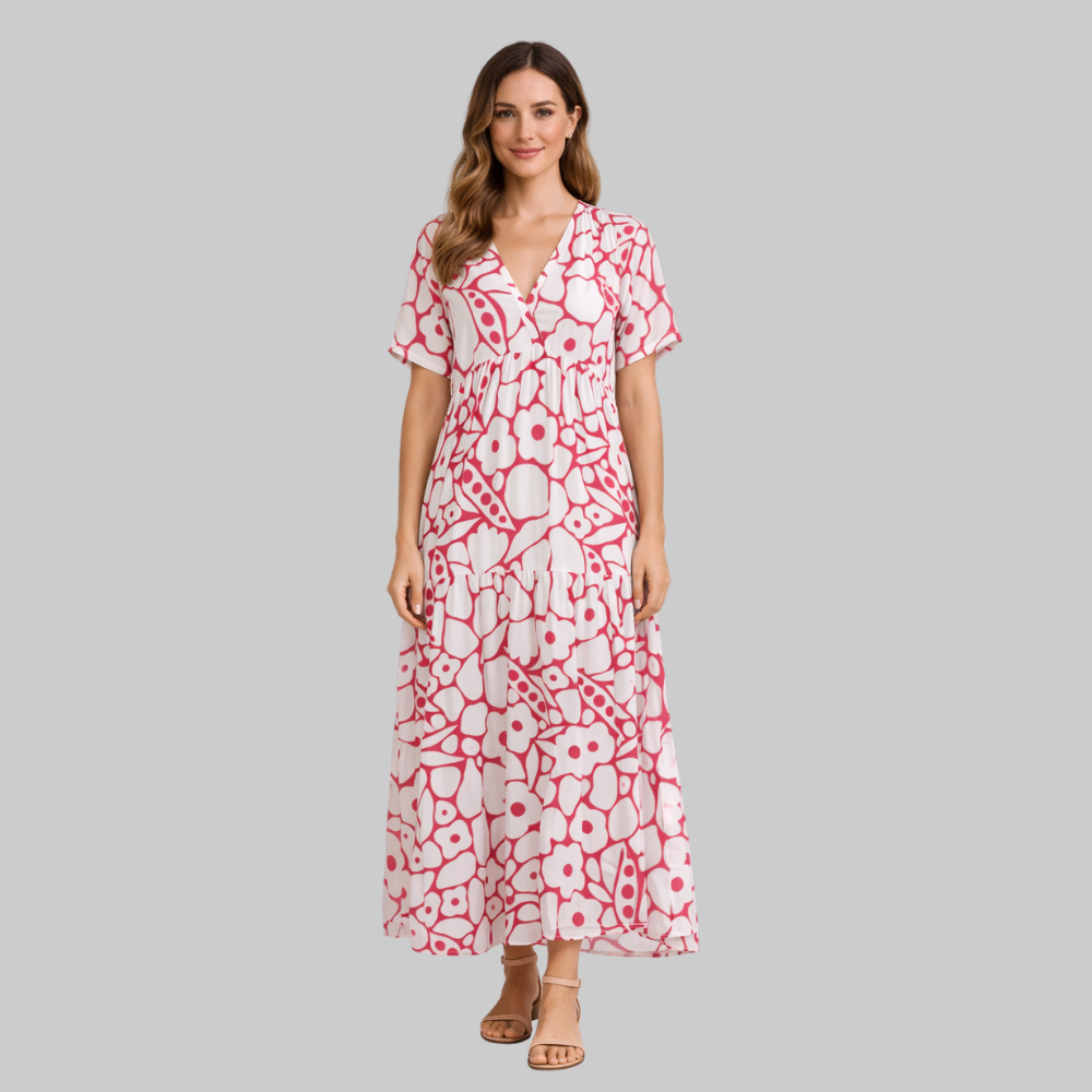 Olivia Vestido Mujer de Verano Ligero – Vestido casual con escote en V fluido