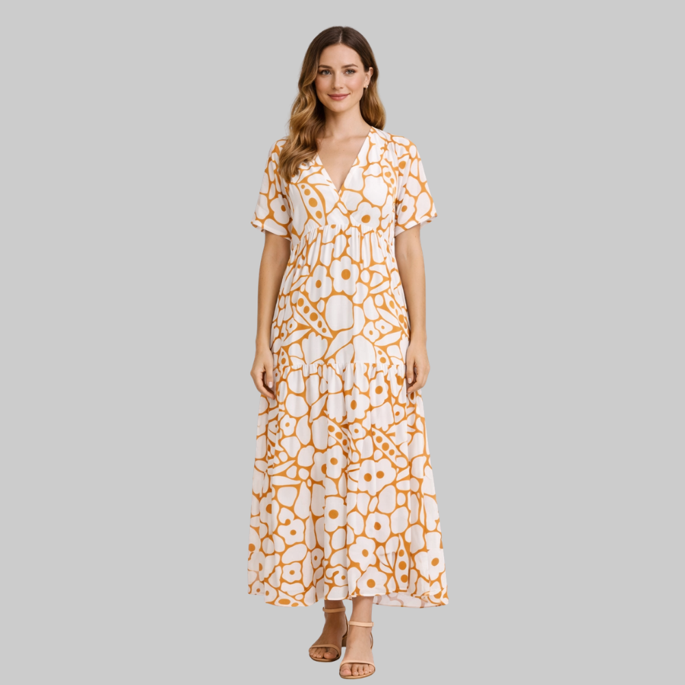 Olivia Vestido Mujer de Verano Ligero – Vestido casual con escote en V fluido