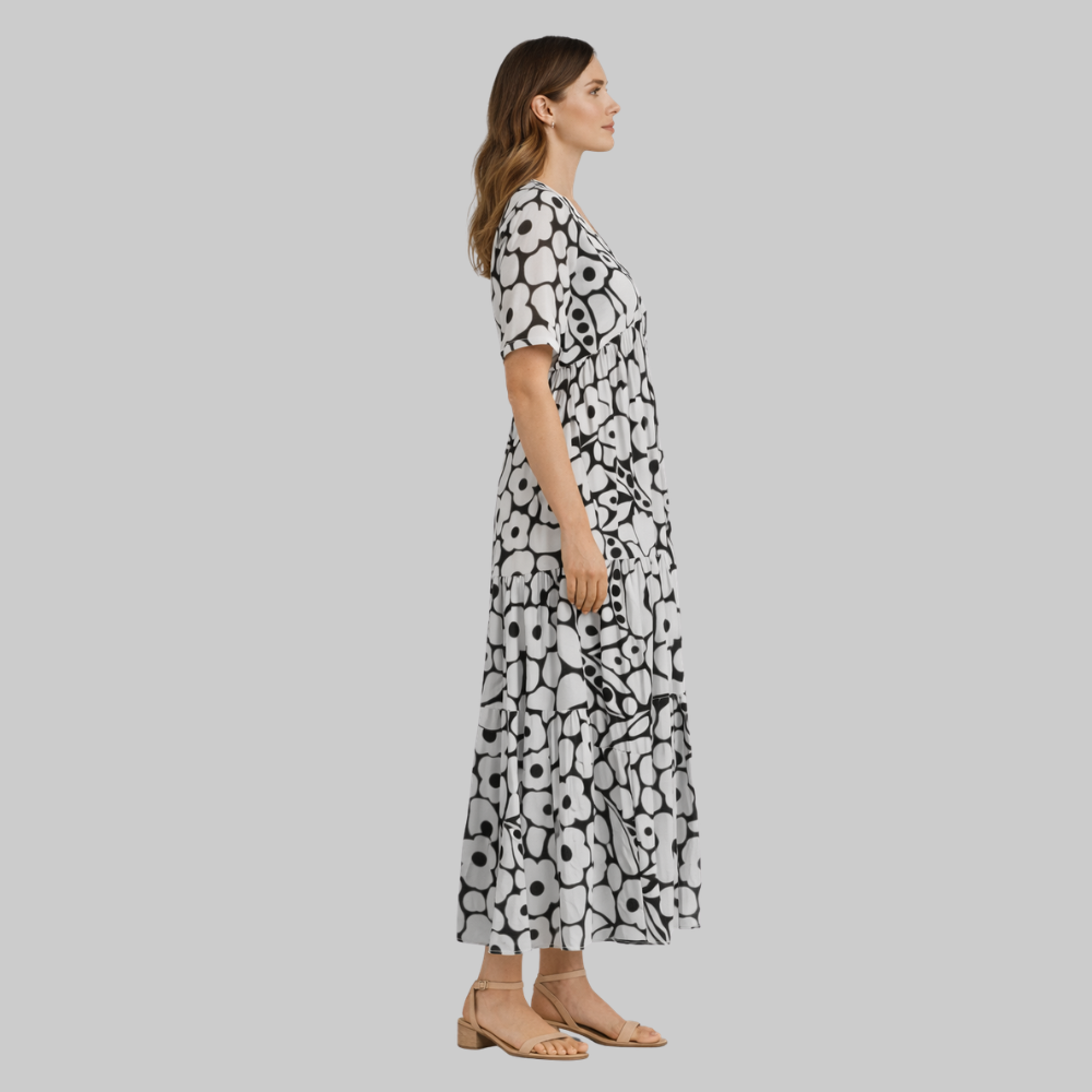 Olivia Robe Femme d'Été Légère – Robe Casual avec Col V Fluide