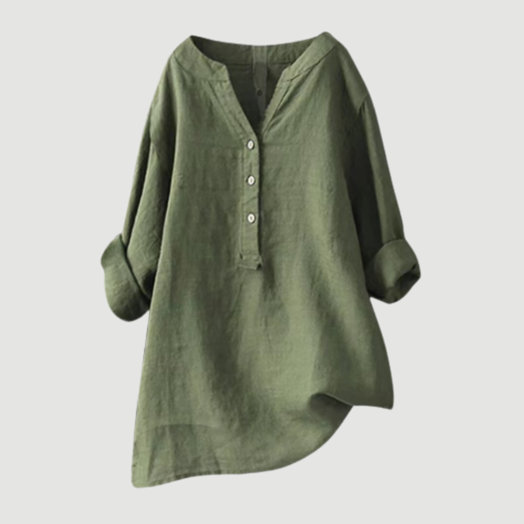 Freda Camisa para Mujer – Lino Transpirable, Corte Amplio y Estilo Casual de Verano