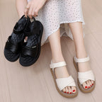 Amelia Sandales Femme Pied Large – Réglables, Confortables, Semelle Amortissante Décontractée