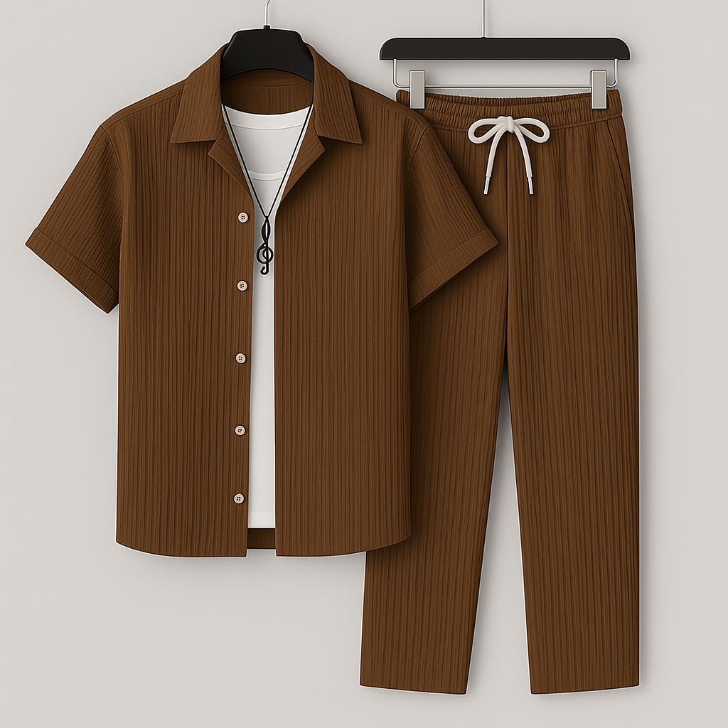 Tobby Conjunto para Hombre – Set de Lino Transpirable, Estilo Minimalista y Ajuste Relax