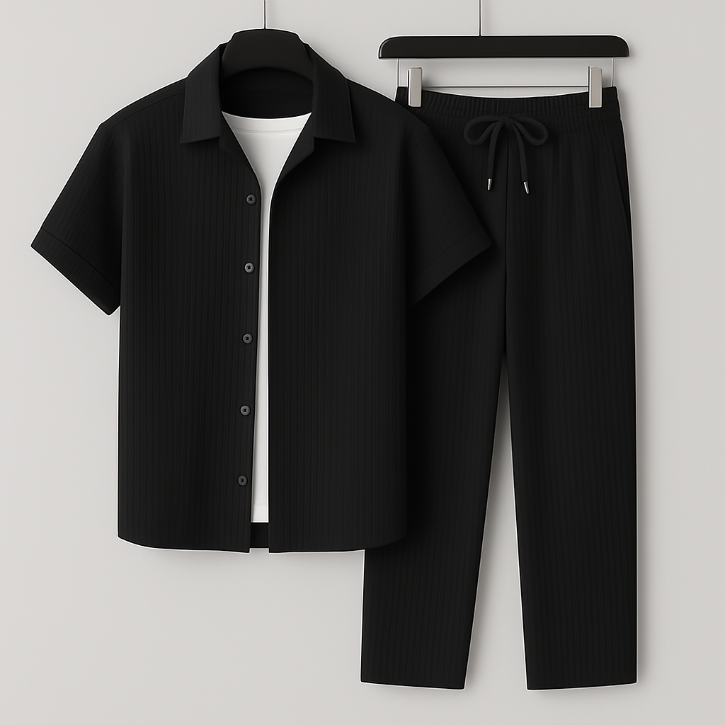 Tobby Conjunto para Hombre – Set de Lino Transpirable, Estilo Minimalista y Ajuste Relax