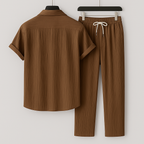 Tobby Conjunto para Hombre – Set de Lino Transpirable, Estilo Minimalista y Ajuste Relax